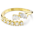 Anello aperto Mesmera Taglio misto, Bianco, Finitura oro 18K