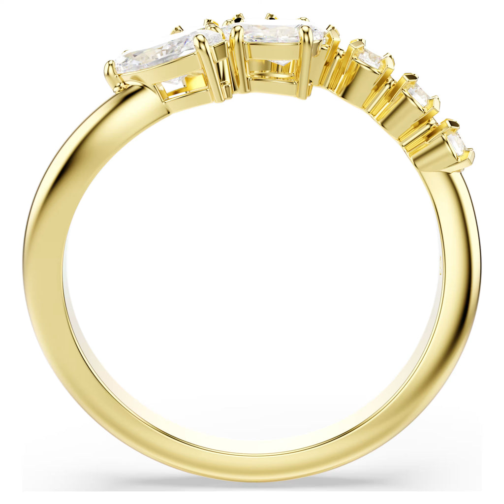 Anello aperto Mesmera Taglio misto, Bianco, Finitura oro 18K