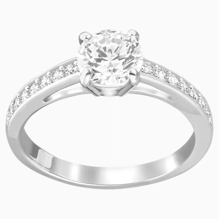 ANELLO ATTRACT ROUND, BIANCO, PLACCATURA RODIO 60