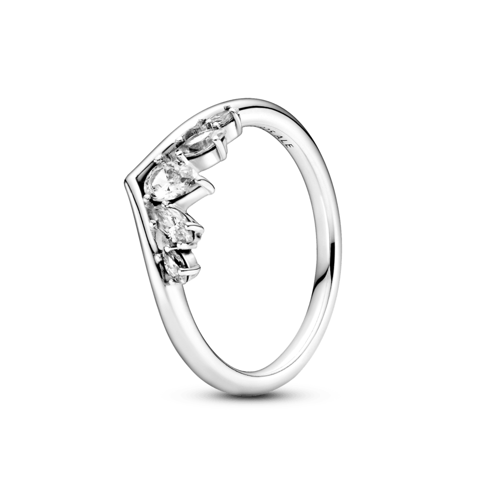 Anello Chevron Scintillante con Pietre con Taglio a Goccia e Marquise 60