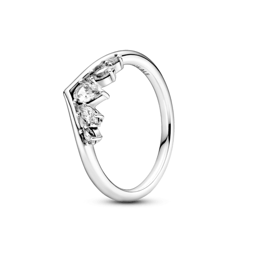 Anello Chevron Scintillante con Pietre con Taglio a Goccia e Marquise 60