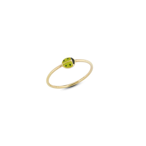 Anello Coccinella verde