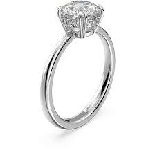 Anello cocktail Constella Taglio Princess, Bianco, Placcato rodio