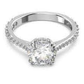 Anello cocktail Constella Taglio Princess, Pavé, Bianco, Placcato rodio