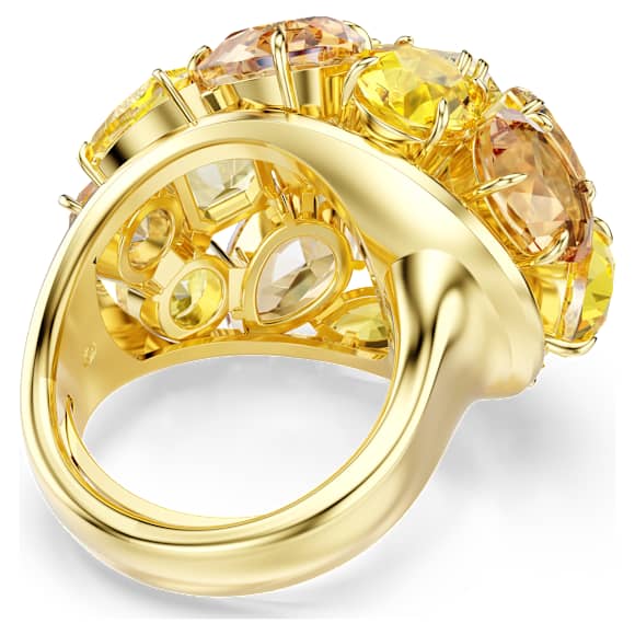 Anello cocktail Gema Taglio misto Giallo Placcato color oro - ANELLO