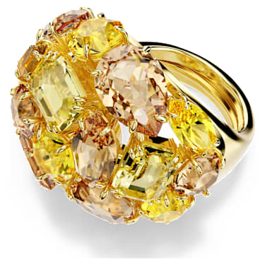 Anello cocktail Gema Taglio misto Giallo Placcato color oro - ANELLO