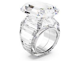 Anello cocktail Lucent Taglio ottagonale Bianco - ANELLO