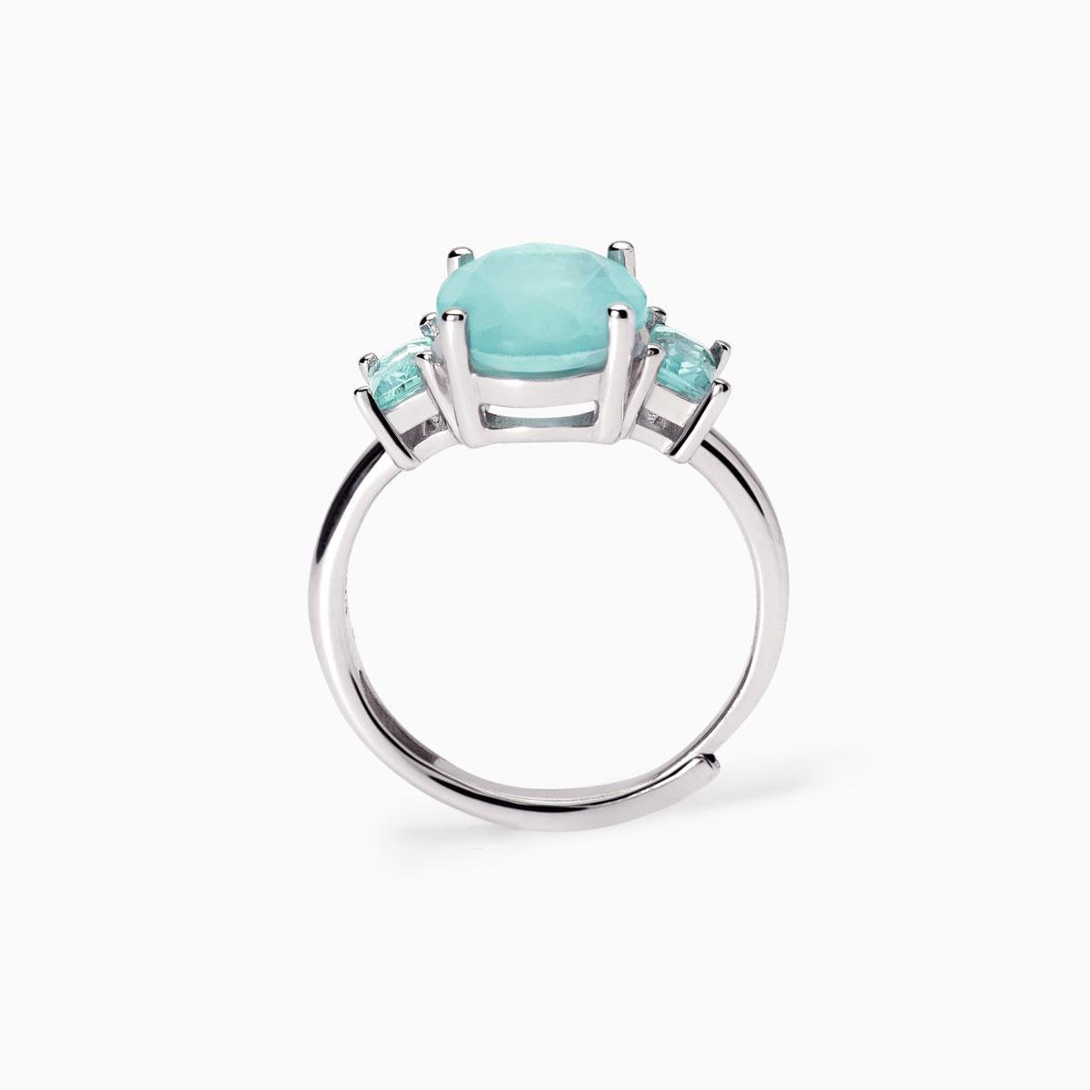 Anello con Fusion Stone Azzurro Ovale SANTORINI
