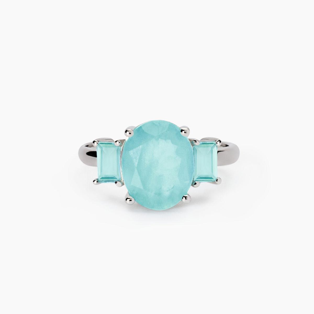 Anello con Fusion Stone Azzurro Ovale SANTORINI