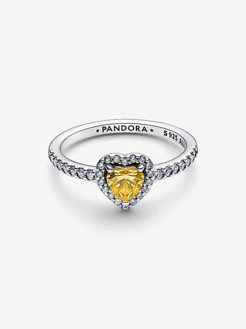 Anello Cuore in Rilievo Giallo Argento Sterling 925 - ANELLO