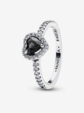 Anello Cuore in Rilievo Nero Argento Sterling 925 48 ANELLO