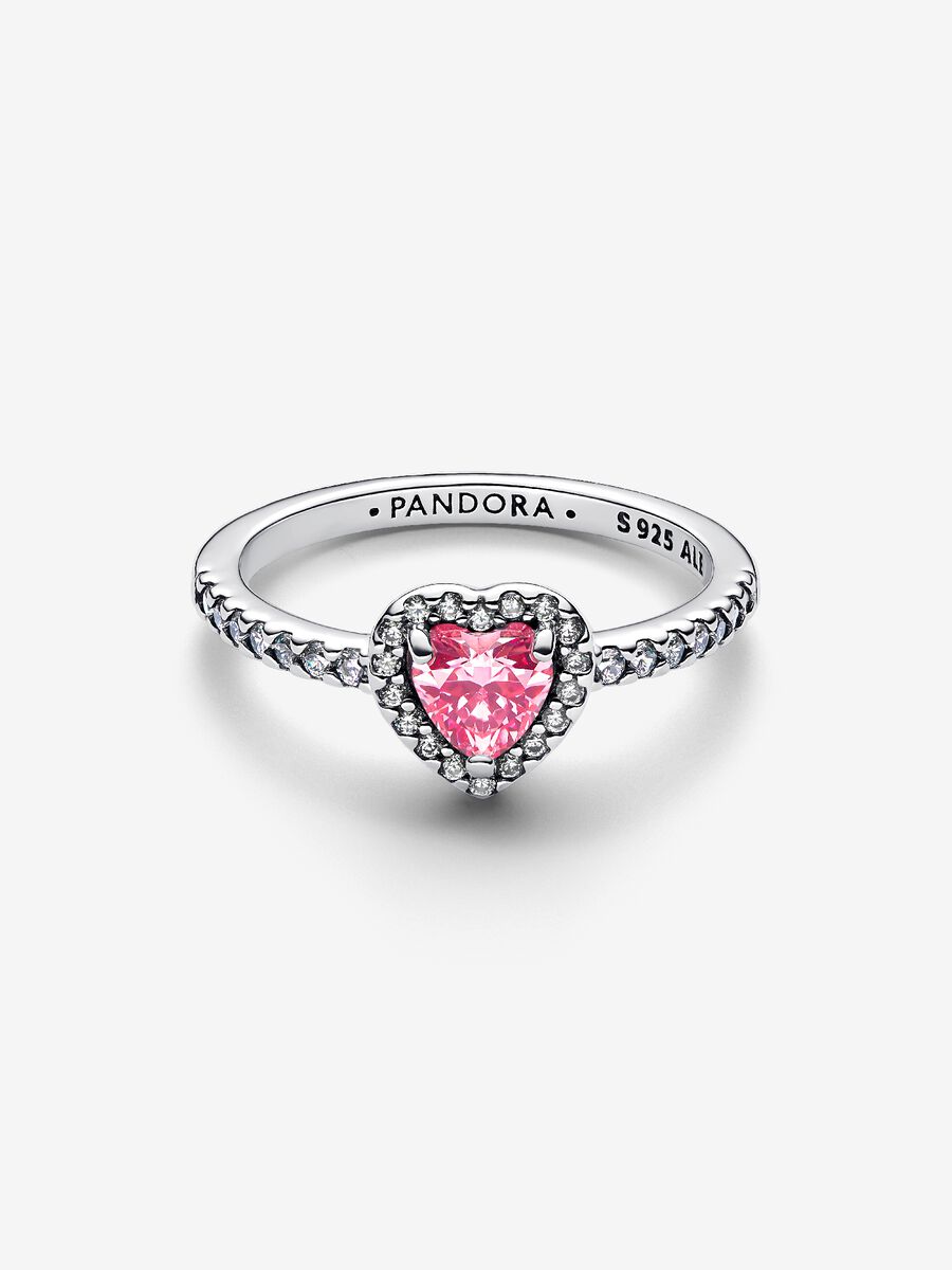 Anello Cuore in Rilievo Rosa Argento Sterling 925 - ANELLI