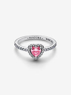 Anello Cuore in Rilievo Rosa Argento Sterling 925 - ANELLI