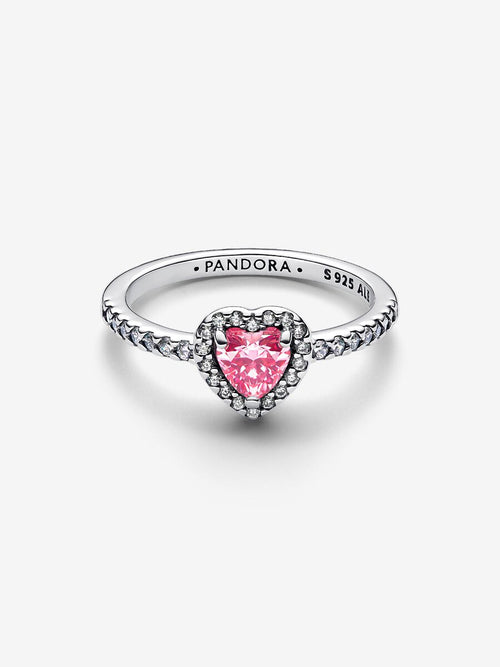 Anello Cuore in Rilievo Rosa Argento Sterling 925 - ANELLI