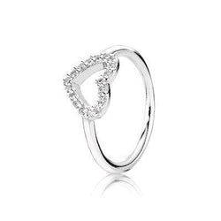 Anello Cuore Originale Argento Zirconi 60