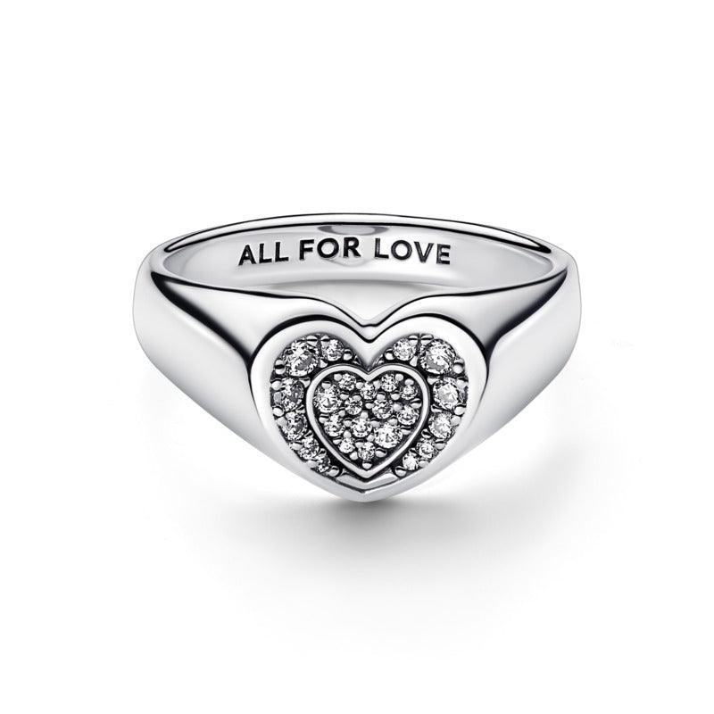 Anello Cuore Pavé Sigillo