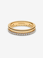 Anello Doppia Fascia Placcatura in Oro 14k - 48 - ANELLI