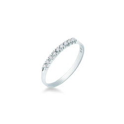Anello Eternity in Oro Bianco e Diamanti ct. 0,10 - 12 - ANELLI