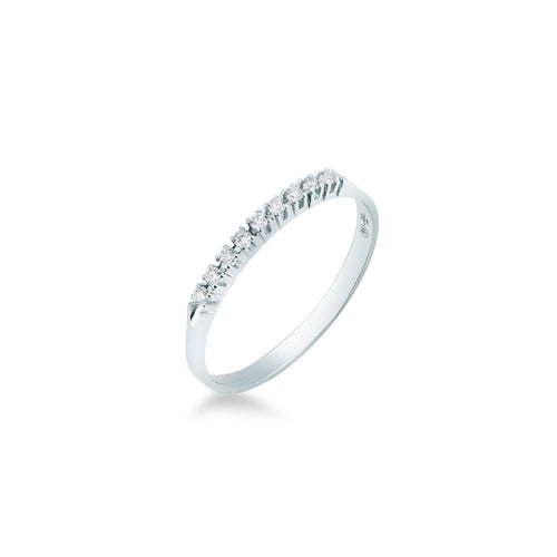Anello Eternity in Oro Bianco e Diamanti ct. 0,10 - 12 - ANELLI