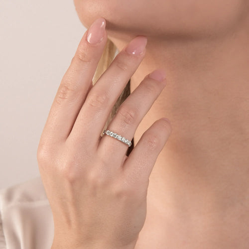 Anello Eternity in Oro Bianco e Diamanti ct. 0,39 - ANELLI