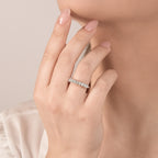 Anello Eternity in Oro Bianco e Diamanti ct. 0,60 - ANELLI