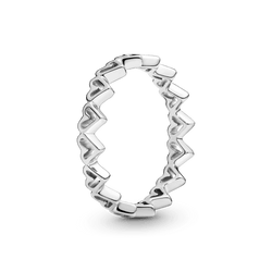 Anello Fascia di Cuori disegnati 60