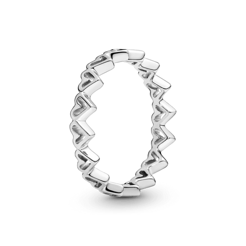 Anello Fascia di Cuori disegnati 60