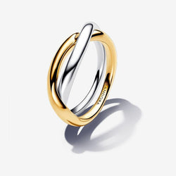 Anello Fascia Intrecciata Bicolore 60