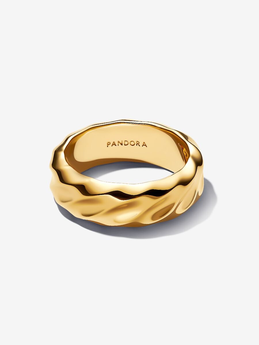 Anello Fascia Larga Dune Placcatura in Oro 14k - ANELLI