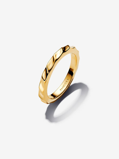 Anello Fascia Sottile Dune Placcatura in Oro 14k - 48 - ANELLO