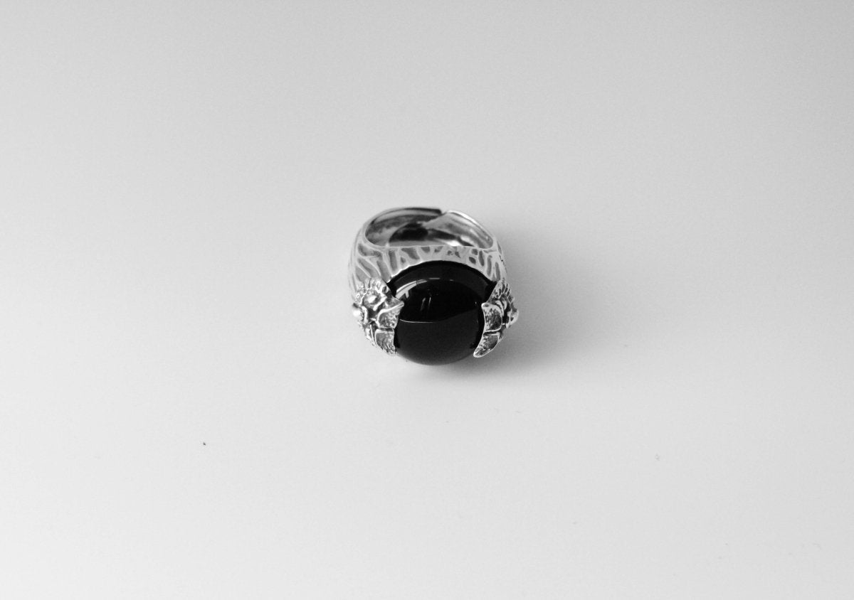 ANELLO FORTUNA GUFO, ONICE NERO