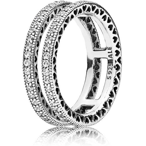 Anello Pandora Doppi Cuori 60