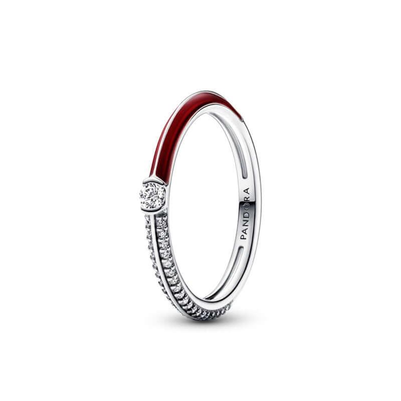 Anello Pietre Luminose & Smalto Rosso Pandora ME 64