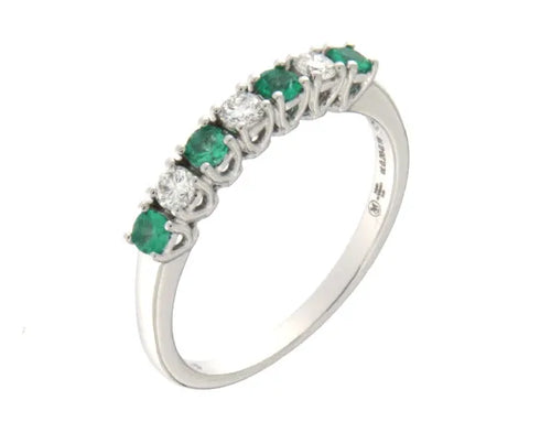 Anello Riviera Diamanti e Smeraldi - 12 - ANELLI