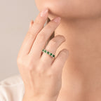 Anello Riviera Fantasia di Diamanti e Smeraldi - ANELLI