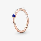 Anello Solitario Blu