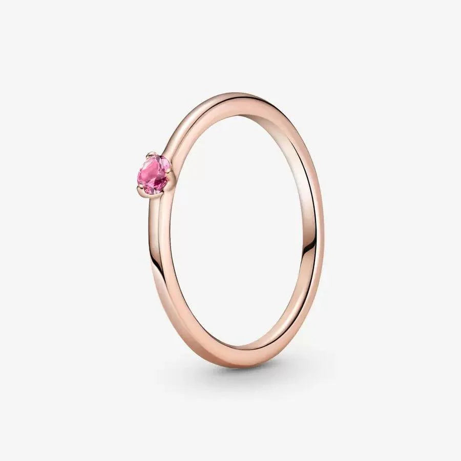 Anello Solitario Rosa