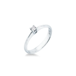 Anello Solitario con doppio diamante in oro bianco - 12 - OROLOGIO