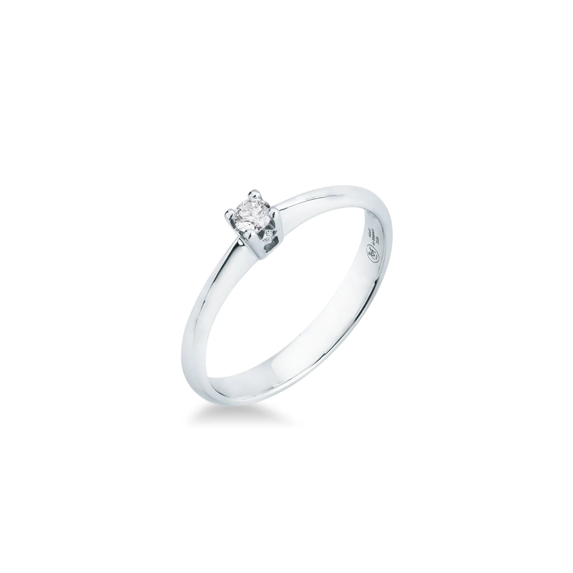 Anello Solitario con doppio diamante in oro bianco - 12 - OROLOGIO