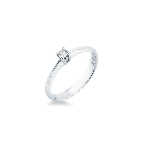 Anello Solitario con doppio diamante in oro bianco - 12 - OROLOGIO