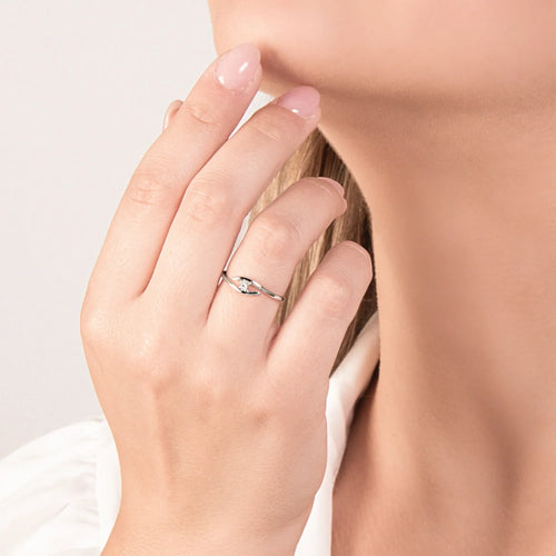 Anello Solitario Oro Bianco e Diamante ct.0.2 - ANELLI