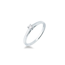 Anello Solitario oro Bianco e Diamanti ct.0.09 - 12 - ANELLI