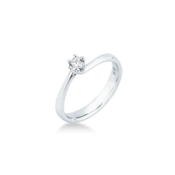 Anello Solitario oro Bianco e Diamanti ct.0.19 - 12 - ANELLI
