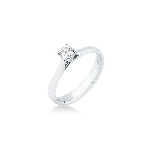 Anello Solitario Oro Bianco e Diamanti ct. 0.30 - 12 - ANELLI