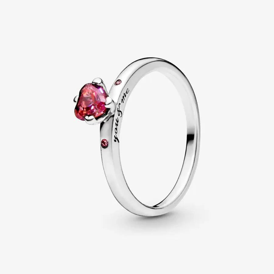 Anello Solitario Rosso 60