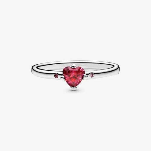 Anello Solitario Rosso