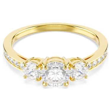 Anello Stilla Attract Taglio Round Bianco Placcato color oro - 50 - ANELLO