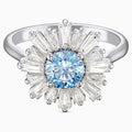 ANELLO SUNSHINE, AZZURRO, PLACCATO RODIO