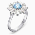 ANELLO SUNSHINE, AZZURRO, PLACCATO RODIO