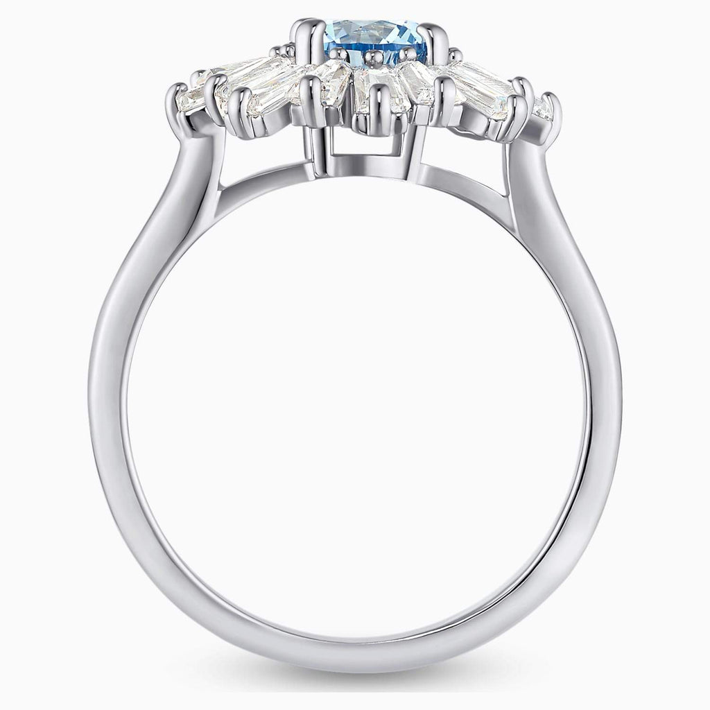 ANELLO SUNSHINE, AZZURRO, PLACCATO RODIO